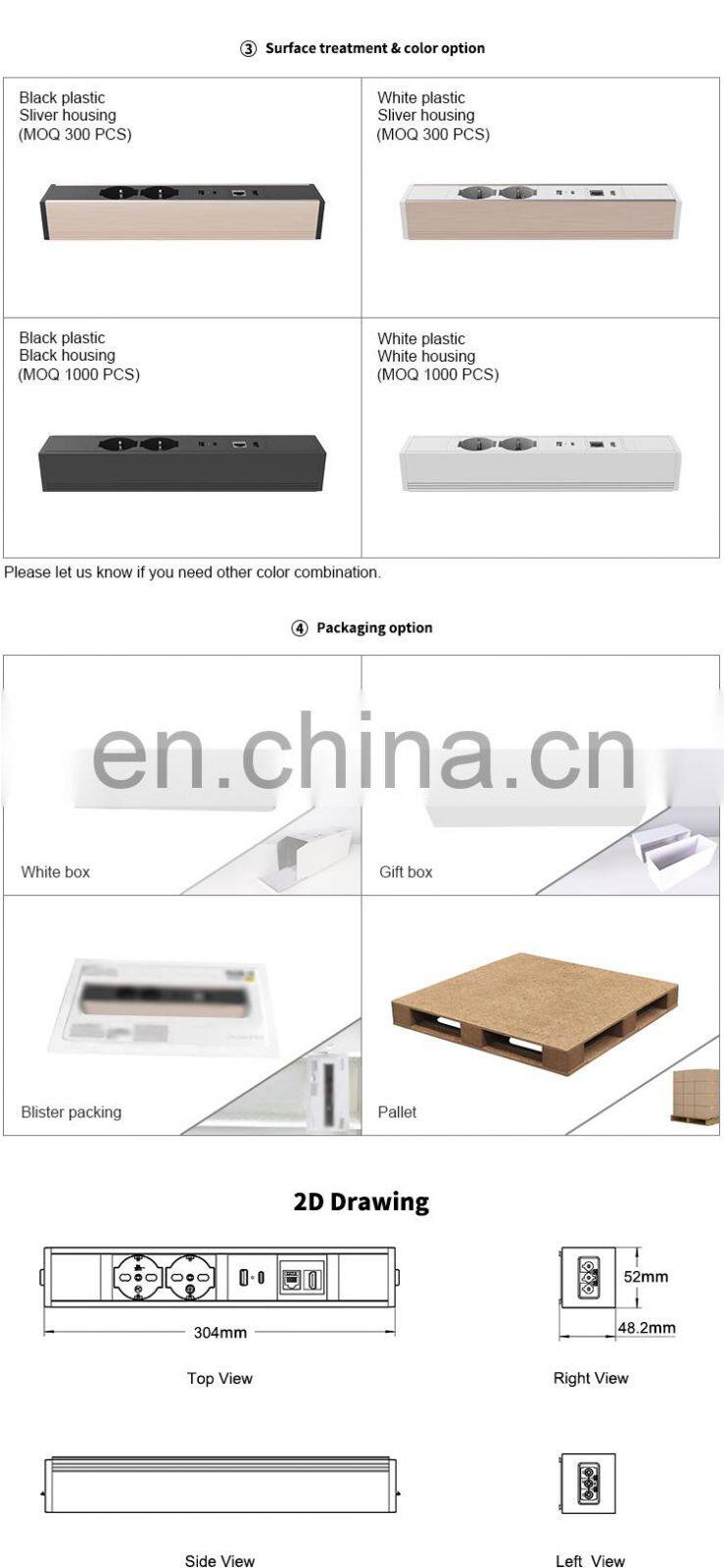 European outlets with USB C and RJ45 connectors