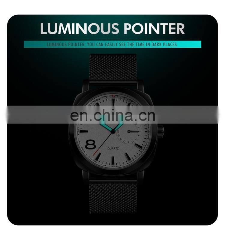 Skmei 1466 Luxury Rose Gold Mesh Watch Wholesale 3 Atm Leather Waterproof Quartz Watch for Men