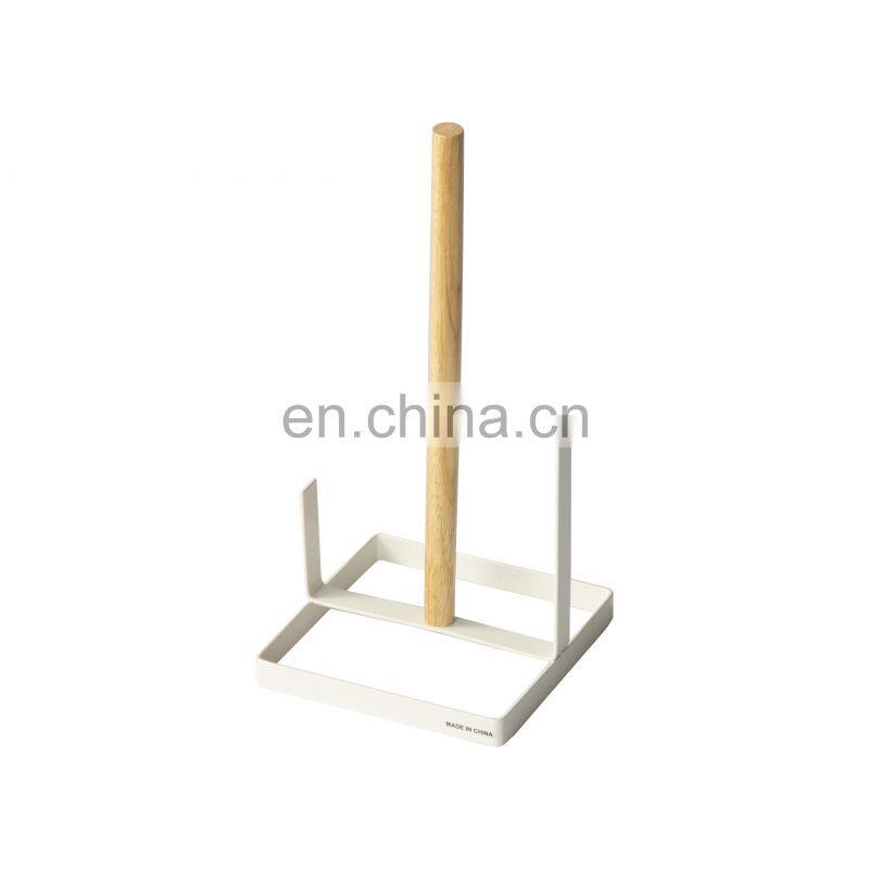 Disassembly Wire Bamboo Kitchen Paper Roll Holder Restaurant Paper Towel Holder Steel Kitchen Tissue Holder