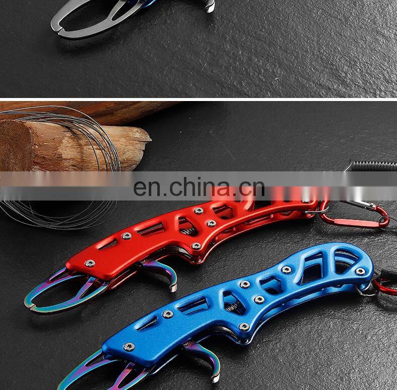 Outdoor Activities Large Fish Catcher Clamp Stainless Steel Fish Control Tool with a Drop Line Portable Fishing Tool