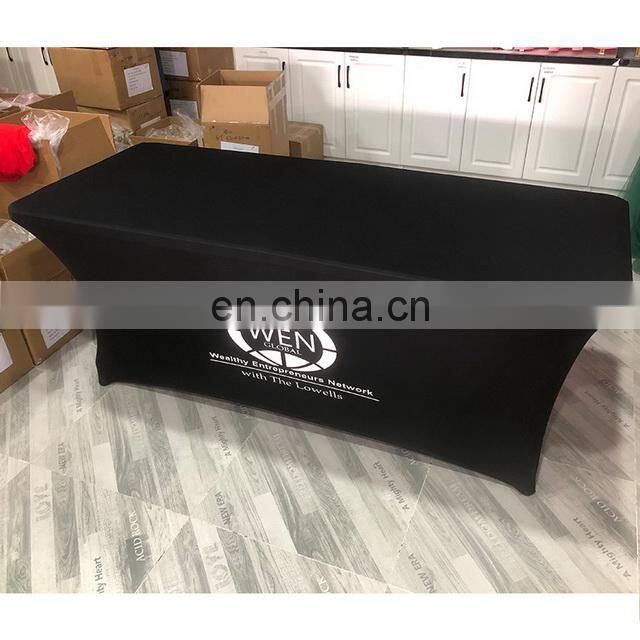 Amazon Best Seller 4ft 6ft 8ft Custom Rectangular Fitted Stretch Spandex Table Cover Tablecloths