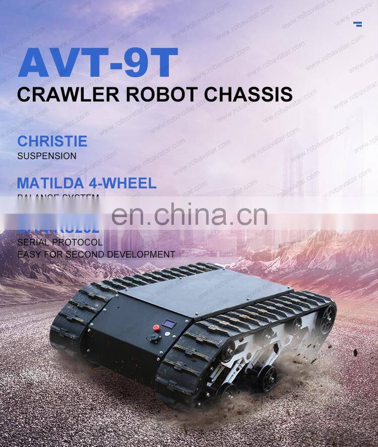Hot selling rubber crawler robot chassis AVT-9T commercial robot rescue robot good for inspection, exploration with good price