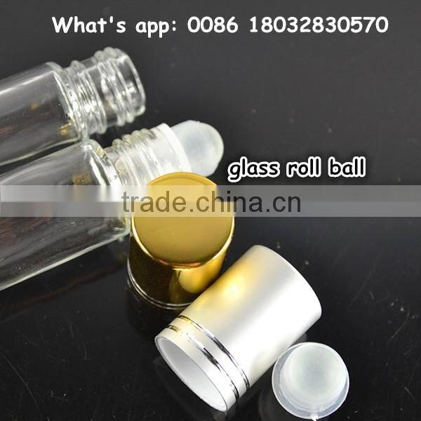 Hot sales empty body oil 10ml clear roll on glass bottles