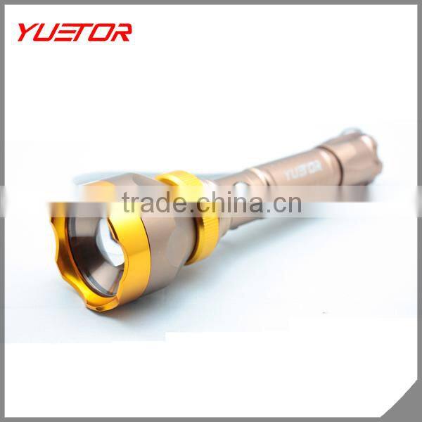 5 modes high power CREE LED aluminum waterproof and anti-shock flashlight with zoom function