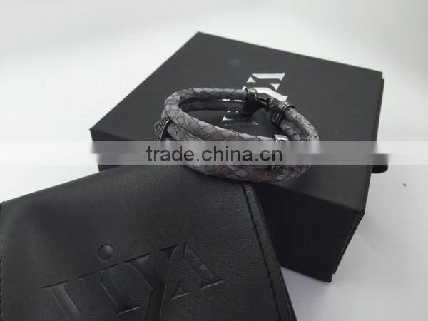 2016 Newest Arrival Hot Selling New Fashion Handmade Bracelet Colorful Python Skin Leather Round