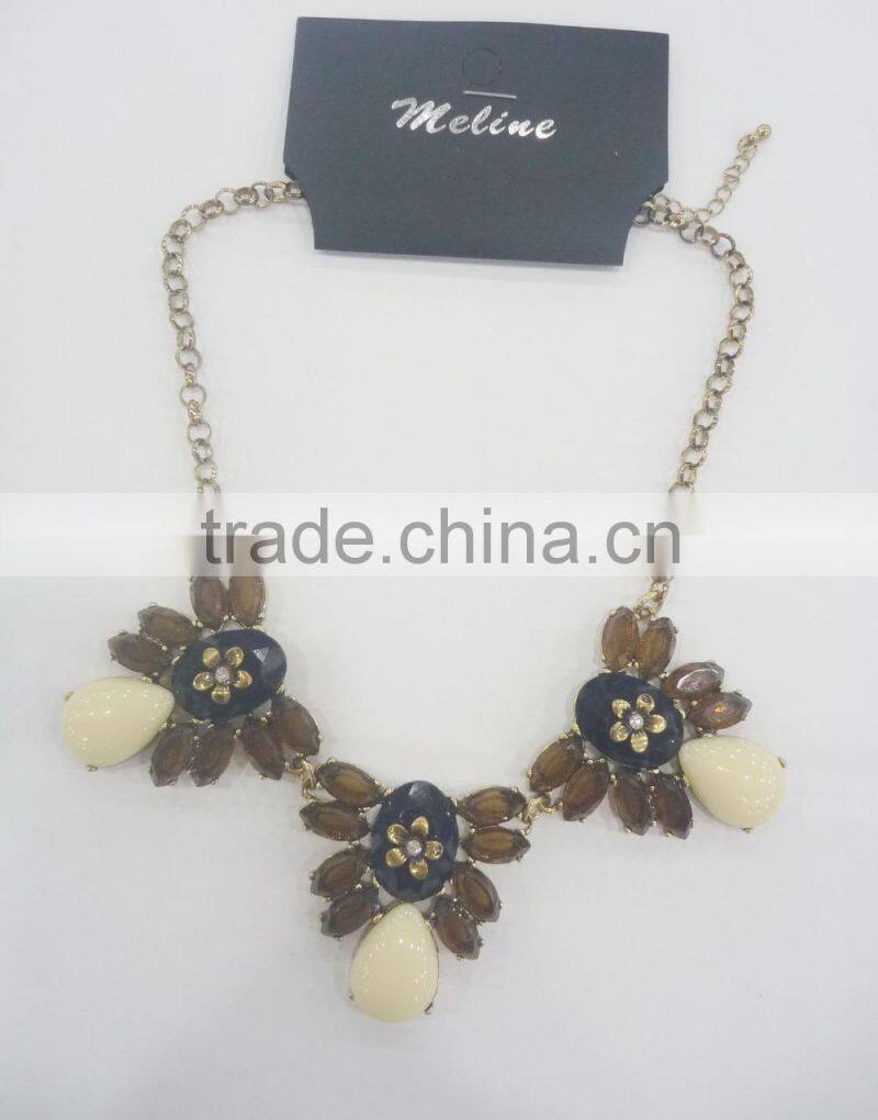 FASHION EPOXY BEADS STATEMENT NECKLACE