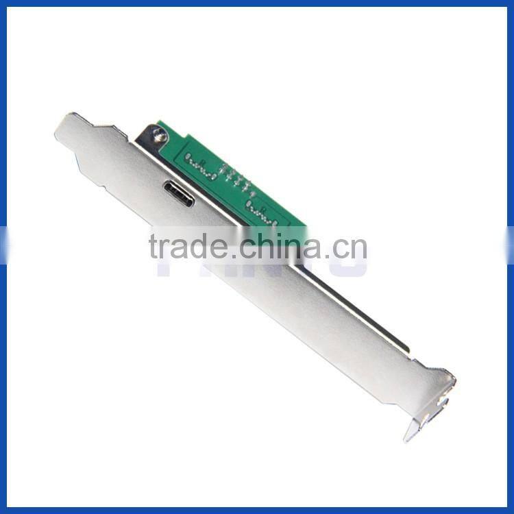 Metal bracket 9pin USB 2.0 to 2 port USB type C USB-C adapter converter card cable