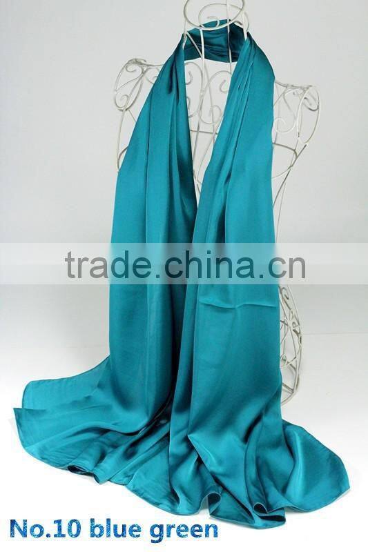 Korea Fashion Solid Color Plain Silk Satin Scarf