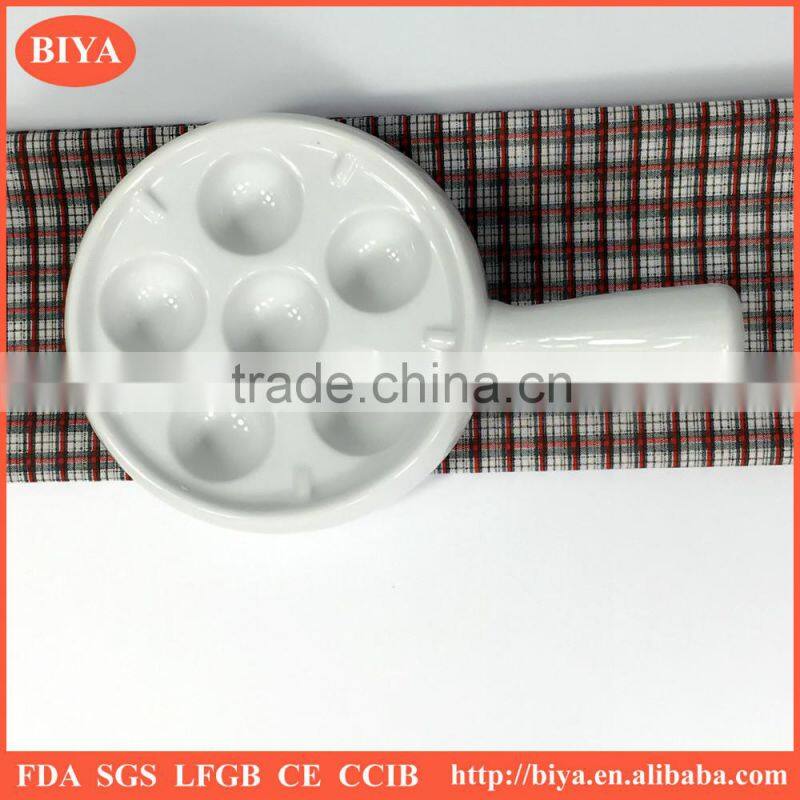 new style tableware white porcelain ceramic 6 eyes roast snail escargot plate dish, cake dishes, factory divided plates