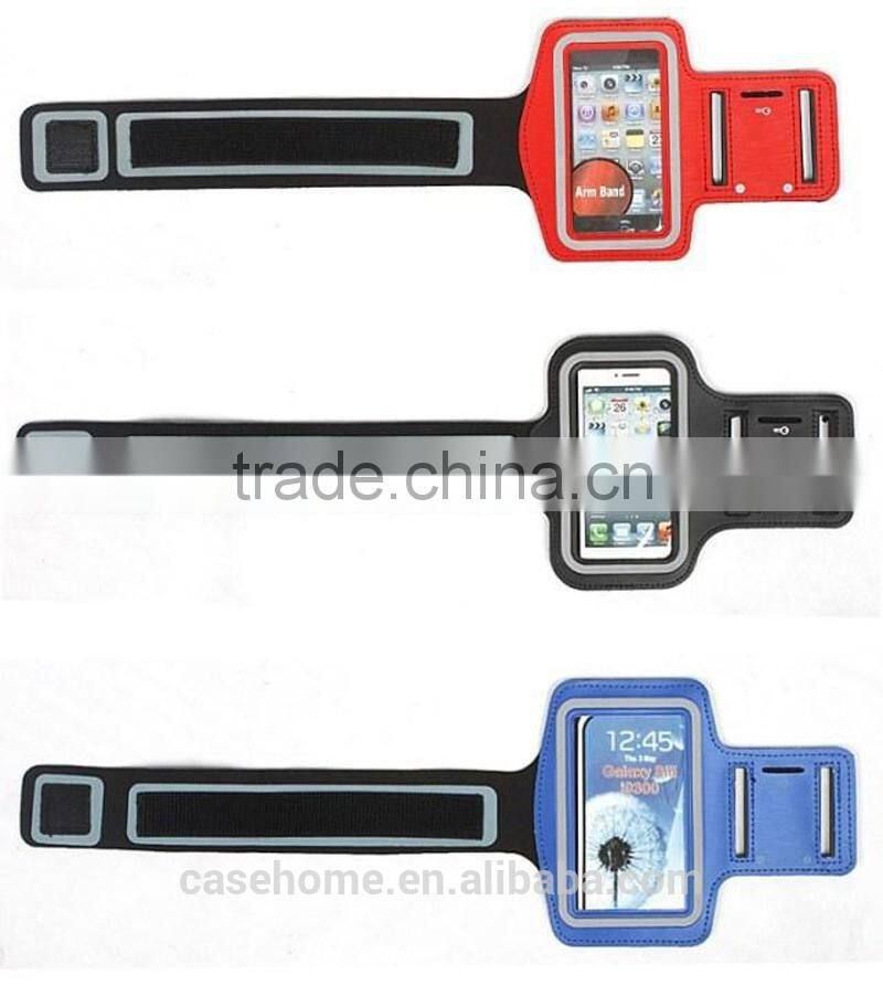 Adjustable size logo printed armband,elastic velcro armband,armband cell phone case