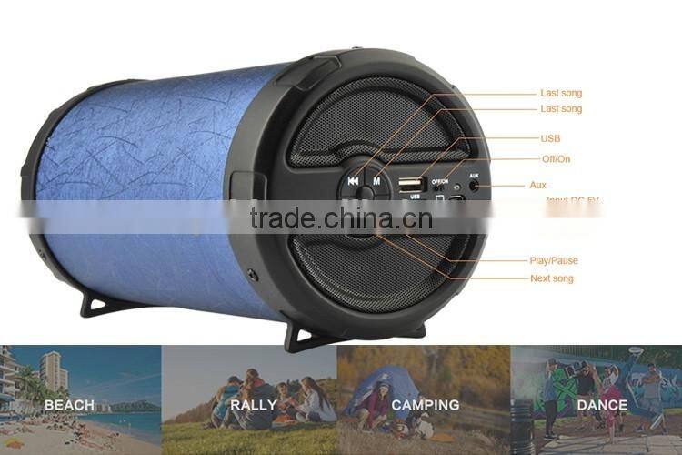 2015 latest popular big size bluetooth speaker outdoor portable wireless bluetooth speakers with FM raido, Aux-in