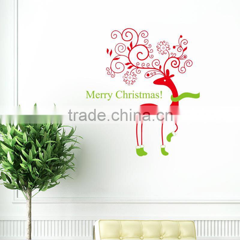 Christmas Reindeer Mural Removable Wall Sticker Decal Home Shop Window Decor DIY