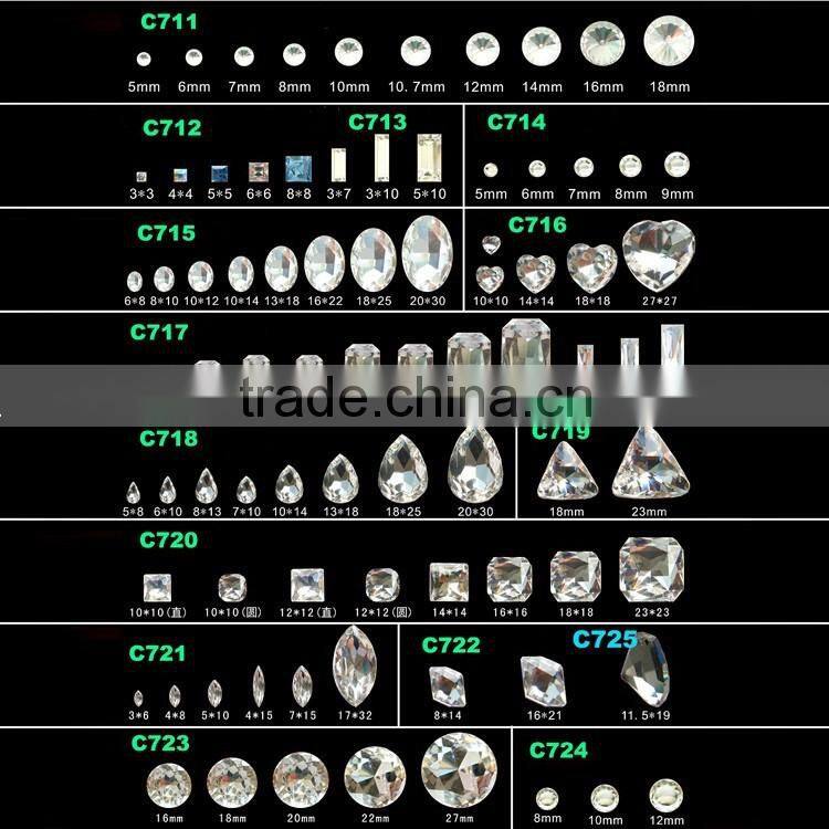 Crystal fancy droplet glass stone