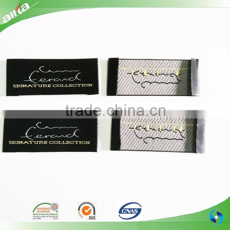 Customized satin woven label for clothing, wholesale garment woven label tags