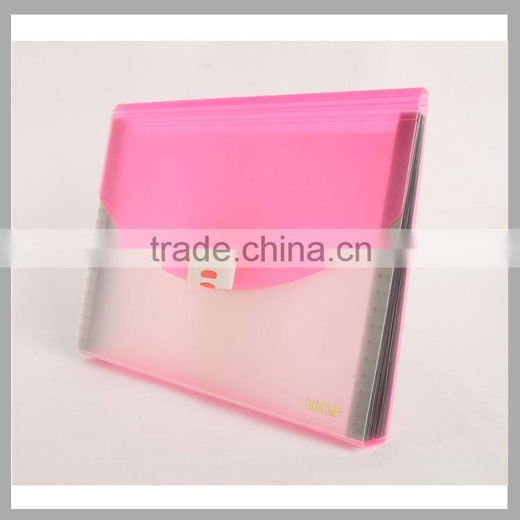 Plastic document case portfolio folder business file expanding bag with 12 pockets