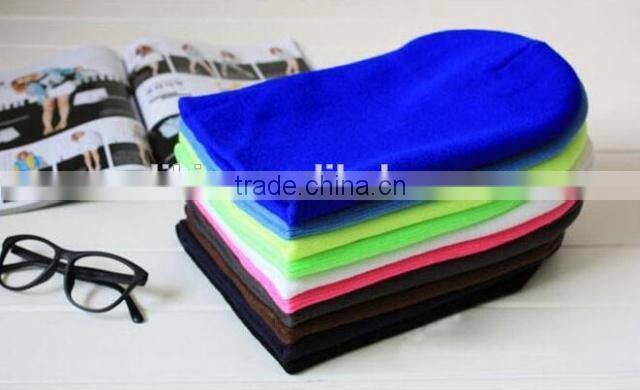 Unisex Men Women Warm Cuff Plain Knit Ski Long Beanie Skull Cap Hat