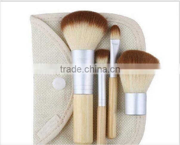 4PCS Makeup Brushes Natural Bamboo Handle Set Powder Blush Brushes
