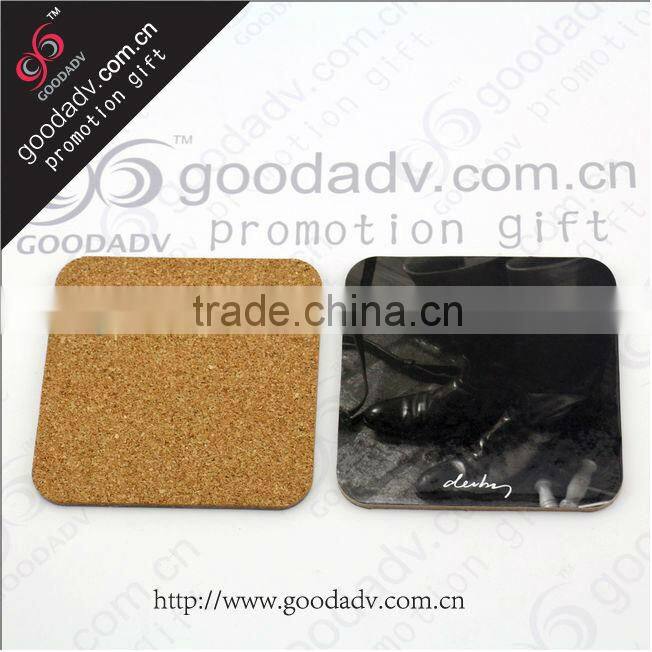 Alibaba China manufacturer promotional blank wood MDF cork board coaster