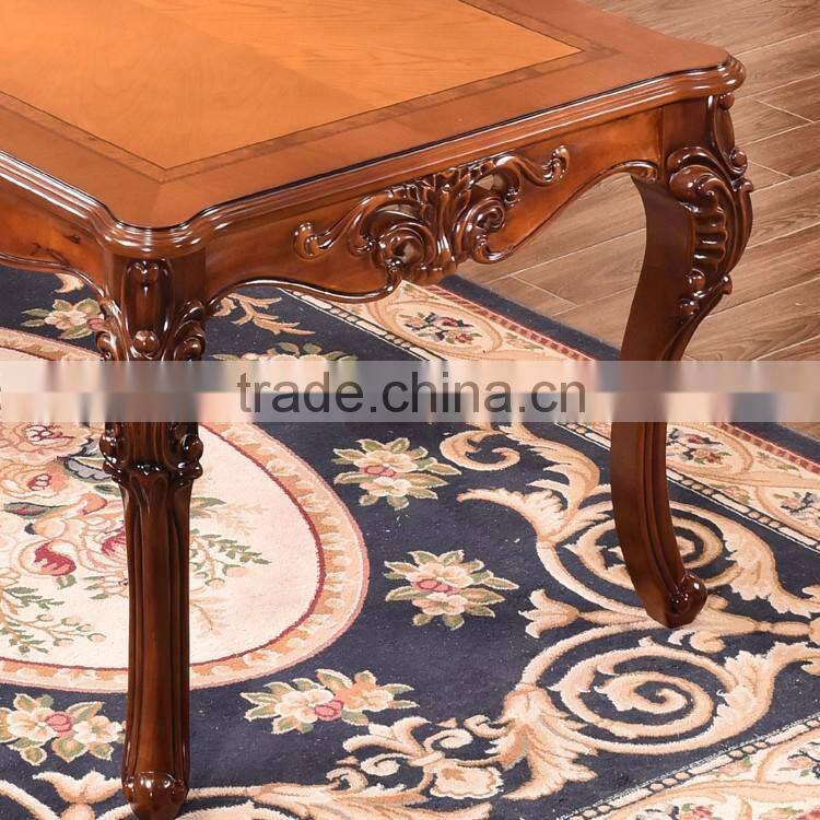 Dining room furniture antique carving wooden rectangle dining table