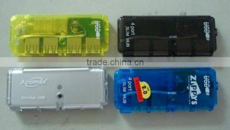 China origin best portable slim promotion gift crystal 2.0 mini 4 port hubs