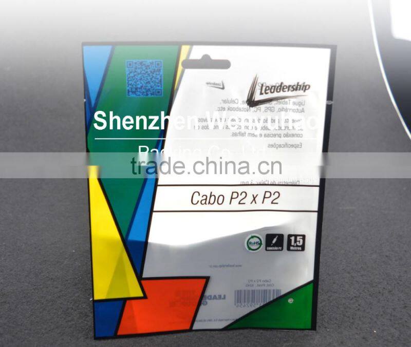 grocery packing PET+PE colorful printing lamination 3 side seal header bag wholesale price