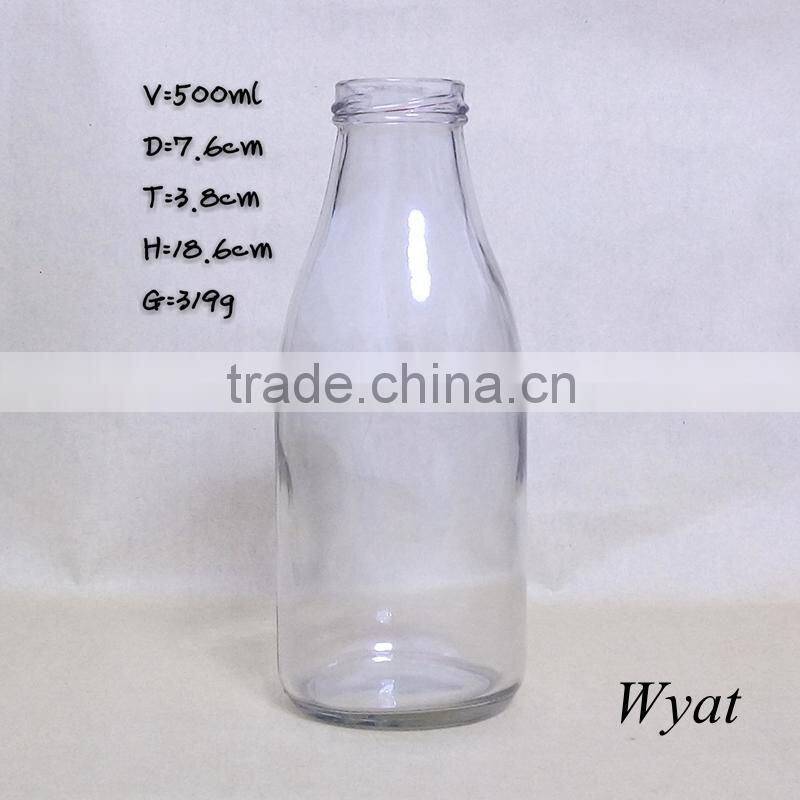 500ml glass bottle coconut milk 18oz fresh milk glass bottle glass milk bottle manufacturer