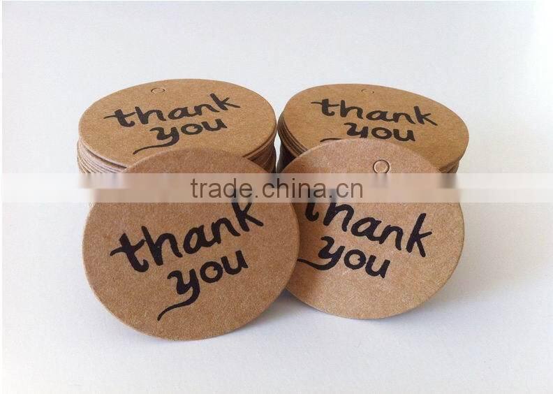 100Pcs/lot 4x4CM Thank You Brown DIY Scrapbooking Kraft Paper Hang Tag Favor Gift Packaging Labels With Jute Twines