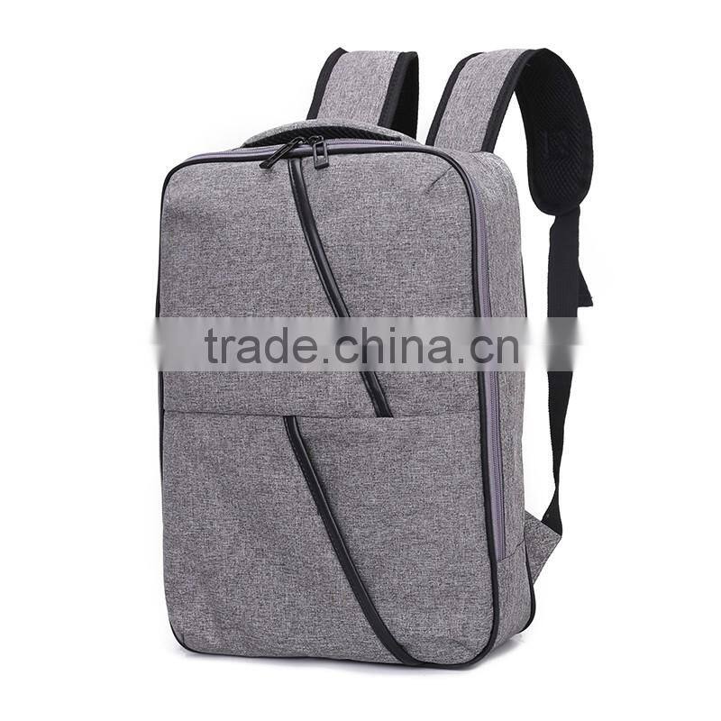 2016 Factory wholesale OEM canvas shoulder bag backpack combination schoolbag for men and college boy