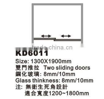 Aluminium Profile Double Sliding Door Tempered Glass Shower Screen(KD6011)