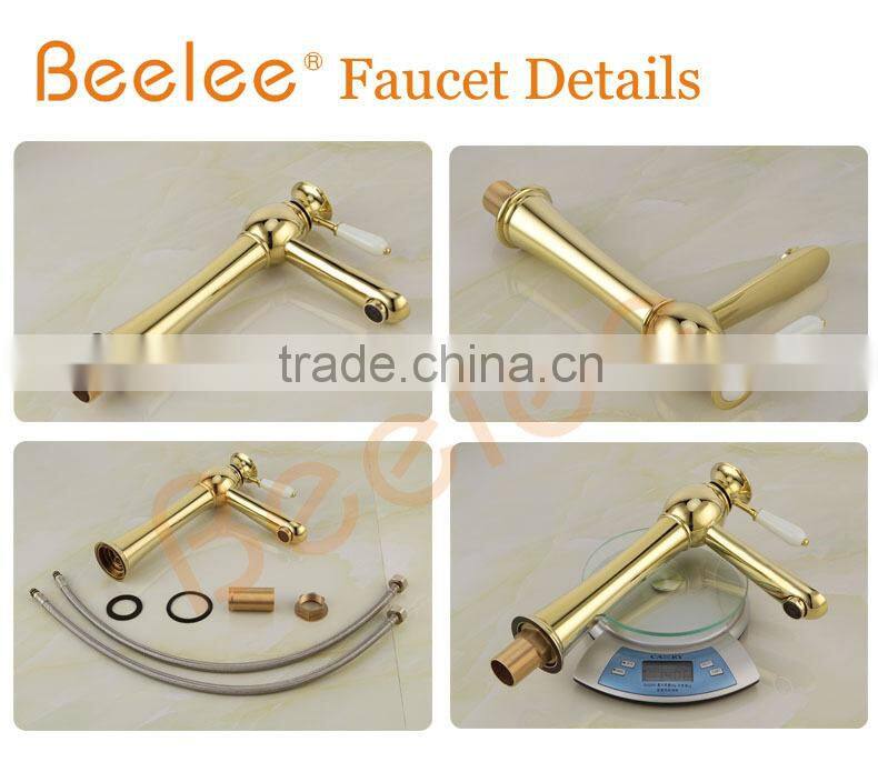European Style Single Lever Golden Bathroom Faucet