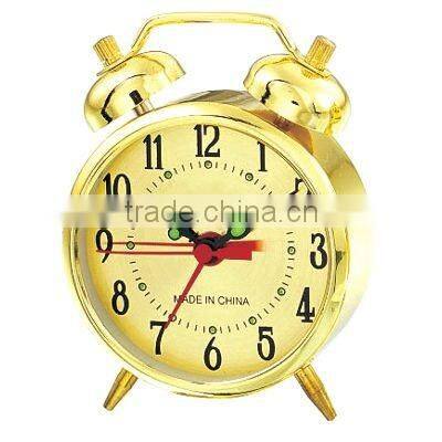 Metal case mechanical alarm clock, 2.5 inch size