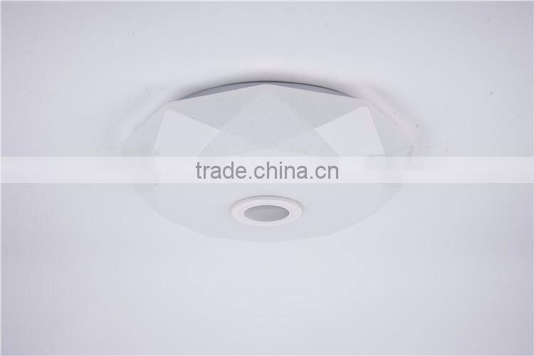 24W Modern Surface Mounted Dimmable RGB Lamp Fixture Round Color Changing LED Ceiling Light With Sleep Timer Bluetooth Speaker