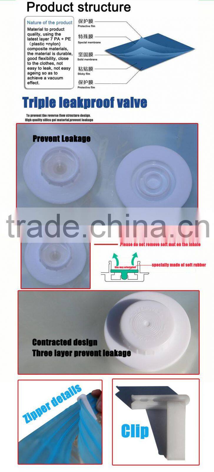 home storage vacuum plastic comforter storage bag for clothes