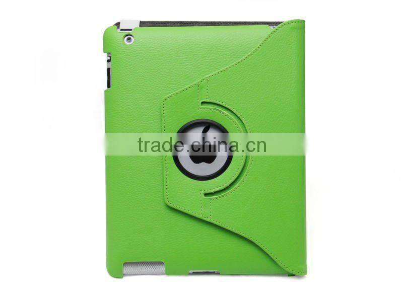 360 degree rotation pu leather case for ipad 2/3