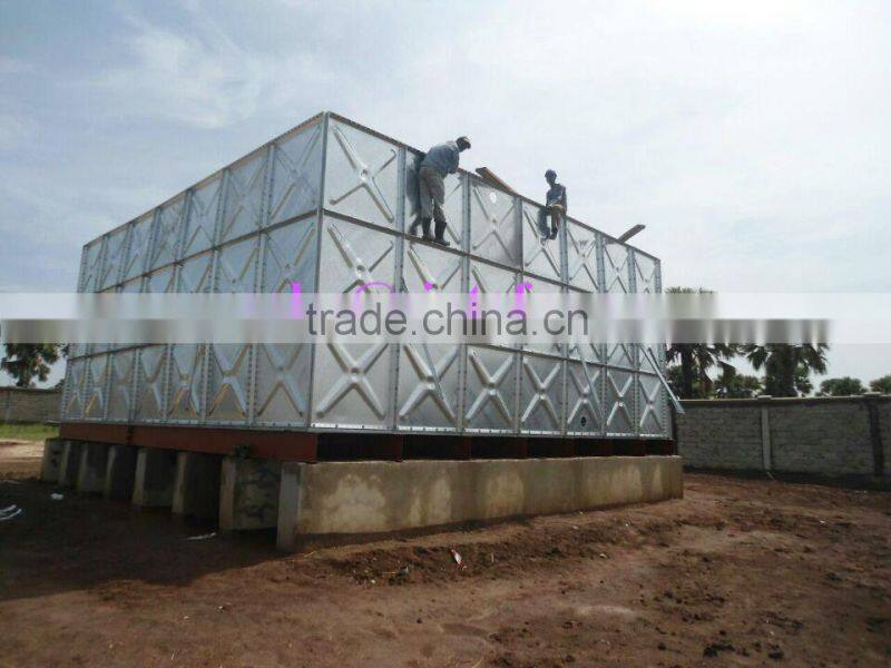 Hot sale pressed galvanized steel water tank/Q235 carton steel water tank