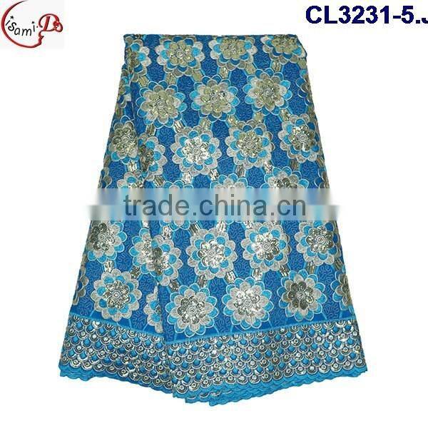 CL3231 for chtistmas sale latest fashion design embroidery george lace high quality soft materail for making women dress