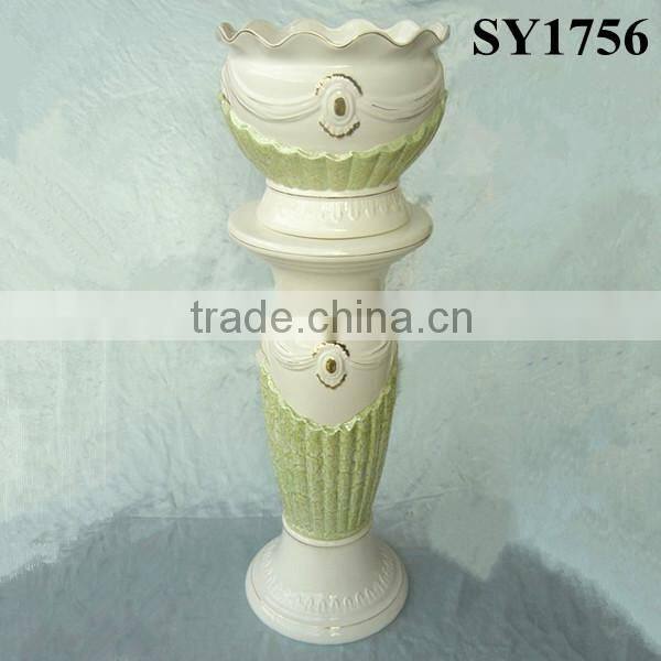 36 inch brown antique pot ceramic roman columns