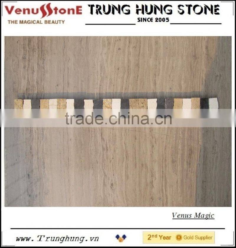 White Cream Marble Mosaic with Magic Design