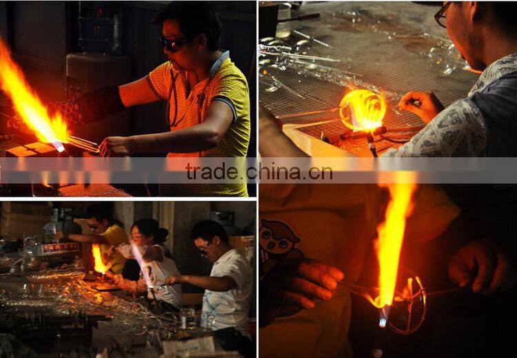 Glass decoration cover with wood seat, New wedding glass decoration