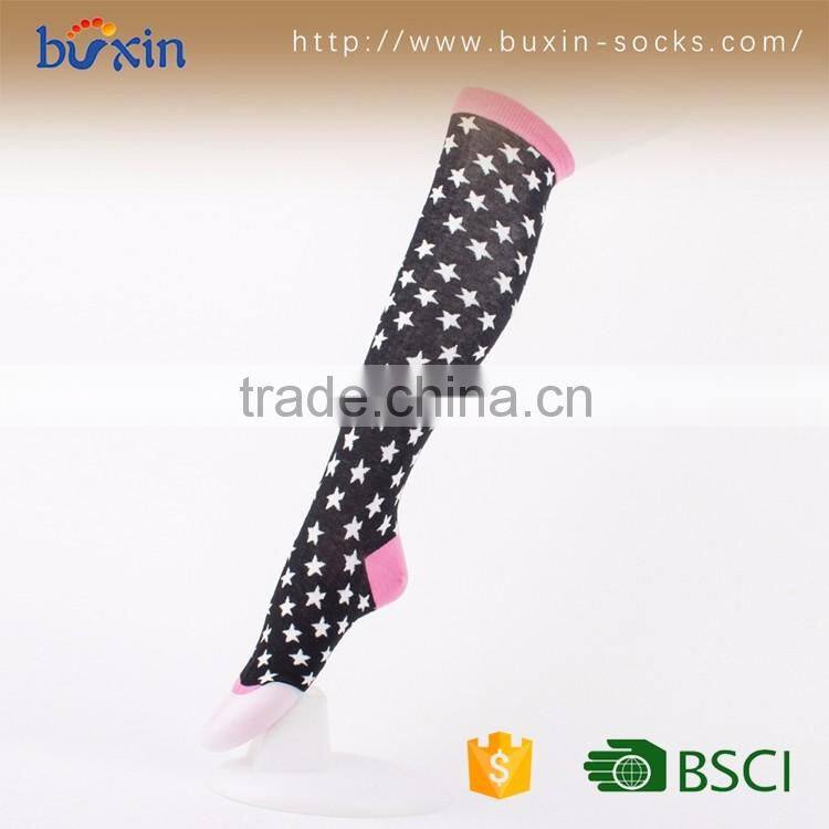 BX-K-001 hot wholesale young woman boy teen girl cartoon compression knee high tube sock factory cartoon tube socks