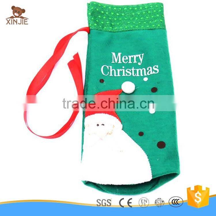 christmas decoration samll santa hat wine holder with wine bottle cover