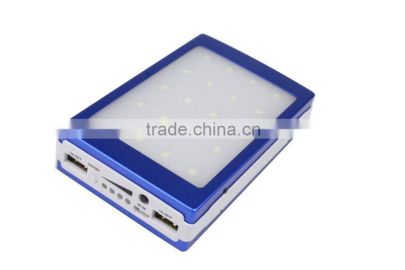 Dual USB 10000mah universal solar power bank for laptop or mobile phone