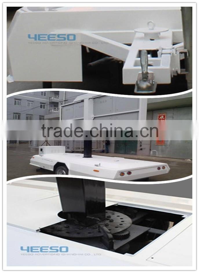 Outdoor large LED display screen advertising trailer,mobile LED TV display advertising vehicle