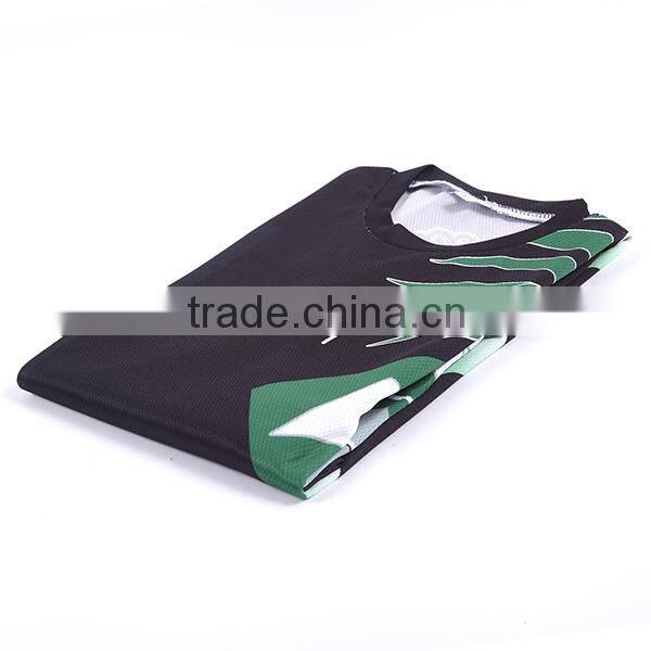 Wholesale china mens sports shooter round neck custom team sublimated tee