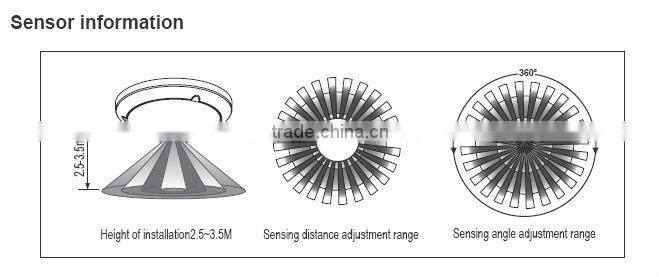 SK605 New !!! 360 degree ceiling mounted microwave sensor lamp,time delay ,dimmable sensor lamp