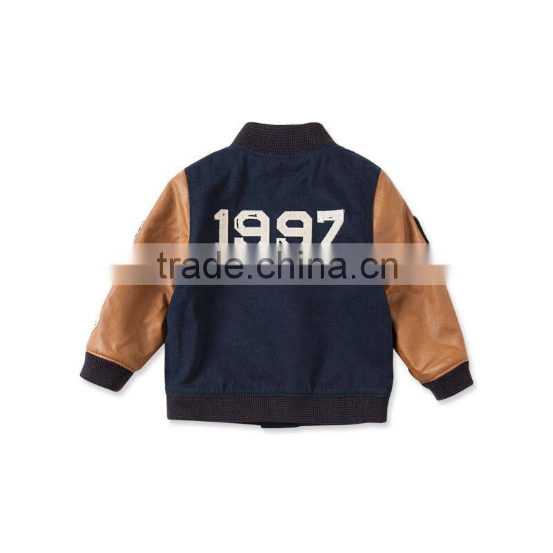 DB2748 dave bella 2015 autumn winter infant outwear baby boy padded jacket cool jacket boys fashion coat boy bassball jacket