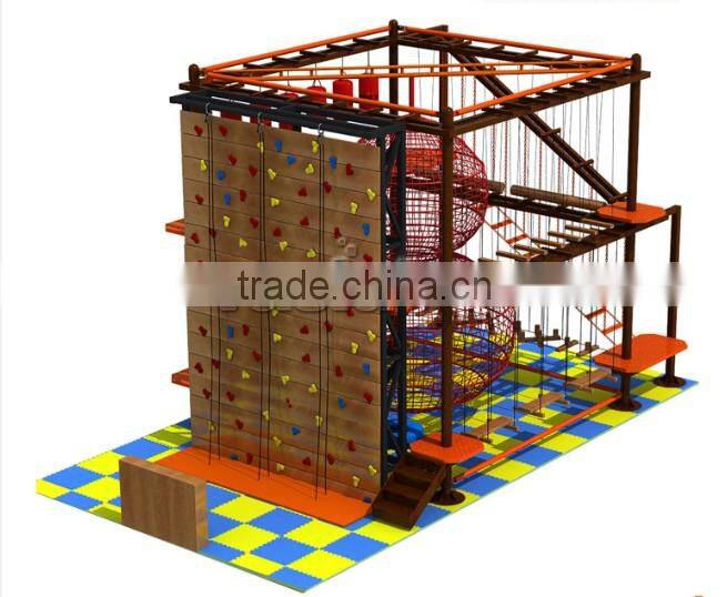 2016 best sale climbing rope course indoor playground equipment for fun