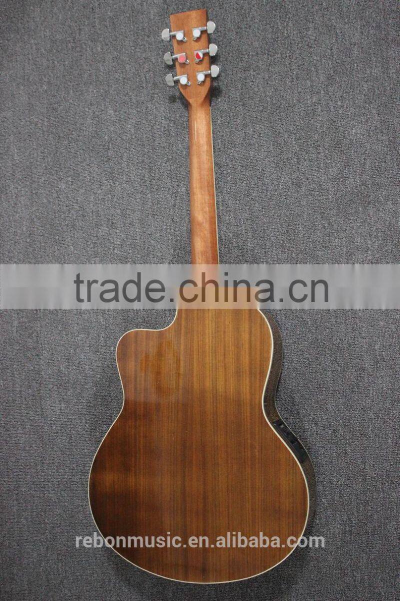 39 size all walnut wood acoustic electric guitar with fishman EQ