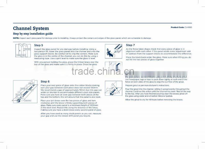 FULL FRAMELESS CHANNEL FOR GLASS FENCE