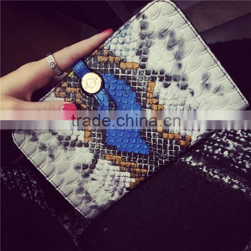 2016 European style wallet serpentine leather wallet fashion picture wallet
